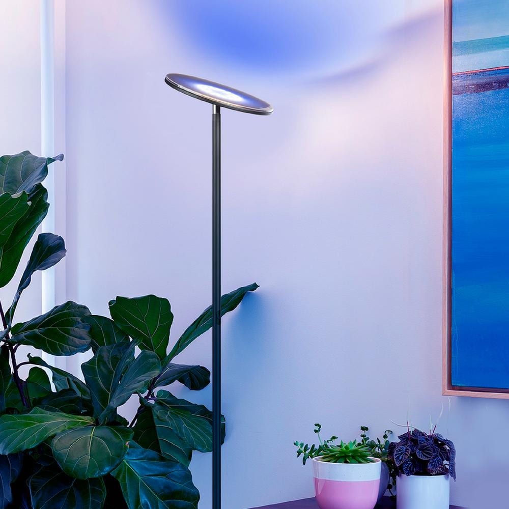White Adjustable 69" LED Torchiere Floor Lamp with 3-Way Switch