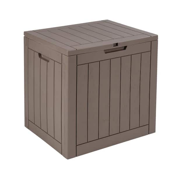  Giantex 30 Gallon Deck Box, Patio Cubby Storage Chest with  Lockable Lid & Built-in Handles, Weather Resistant Organization Container  for Garden, Wood Grain Texture Outdoor Storage Bin(Light Brown) : Patio,  Lawn