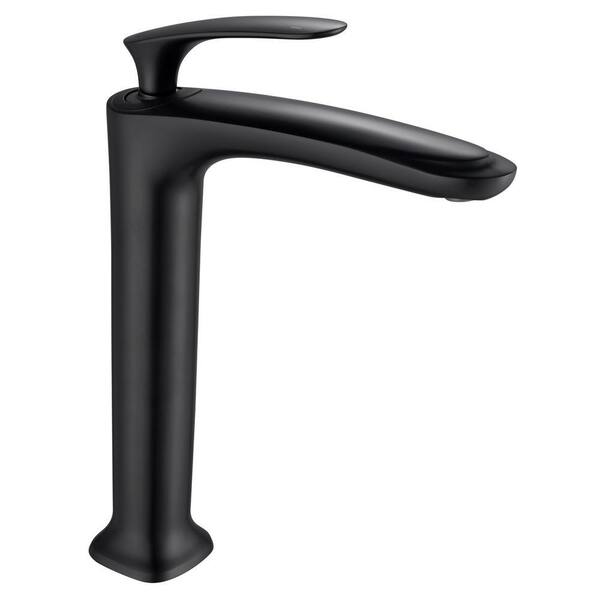 Eisen Home Brianna 11 in. Single Hole Single-Handle Vessel Bathroom Faucet in Matte Black