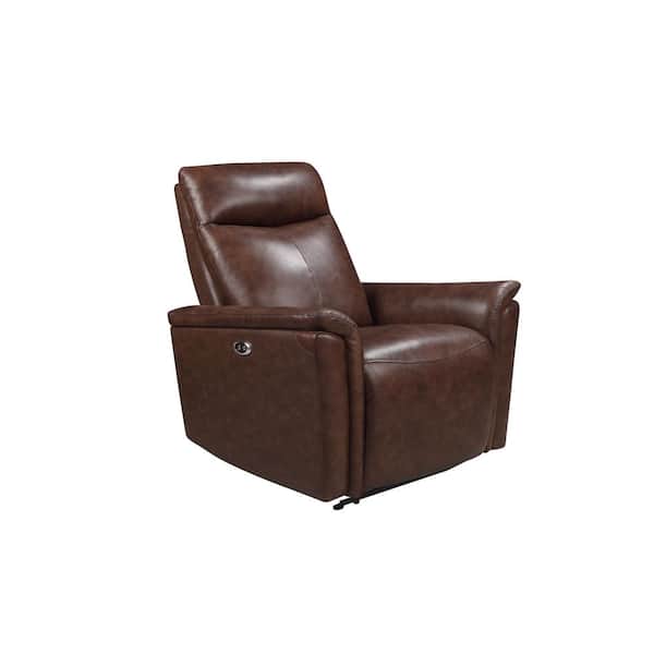 DEVON & CLAIRE Tanina Brown Leather Power Recliner