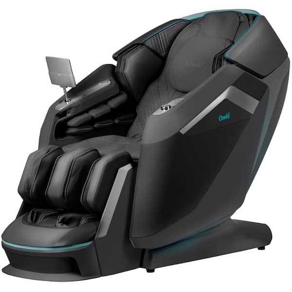 Apex Duo AI Series Black Faux Leather Reclining 5D Plus 4D Massage Chair Smart Pressure Rollers Heated Lumbar, SL Tracks