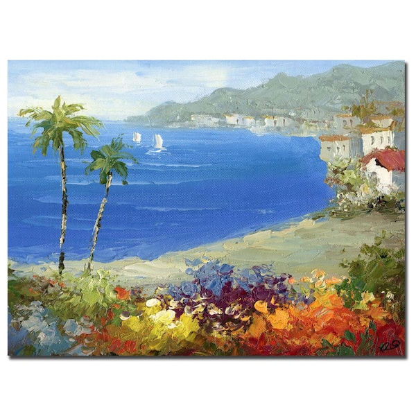 Trademark Fine Art 35 in. x 47 in. Mideterreanean Beach Canvas Art