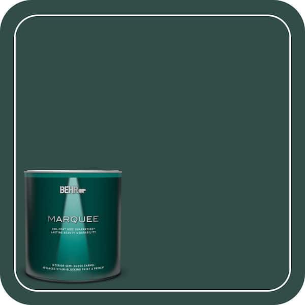 BEHR MARQUEE 1 qt. #ECC-51-3 Hidden Forest Semi-Gloss Enamel Interior Paint & Primer