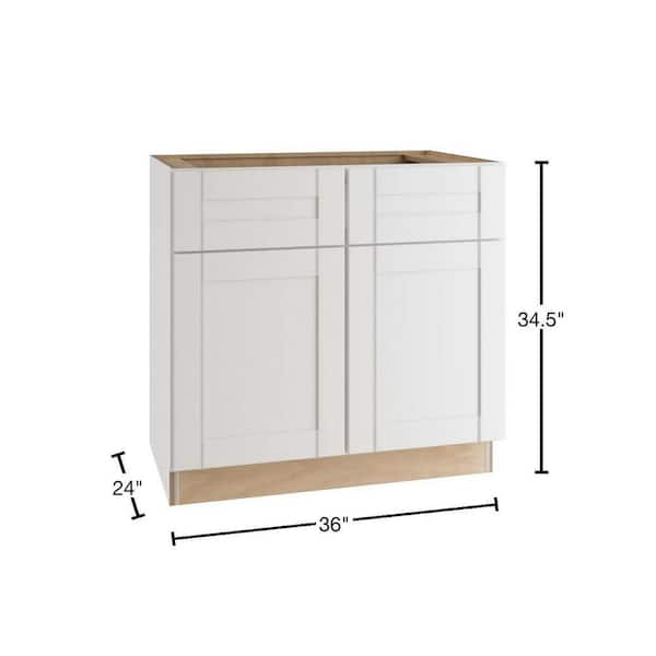 Home Decorators Collection Washington Vesper White Plywood Shaker Assembled Pull Out Pantry Kitchen Cabinet Sft CLS 9.5 in W x 24 in D x 34.5 in H