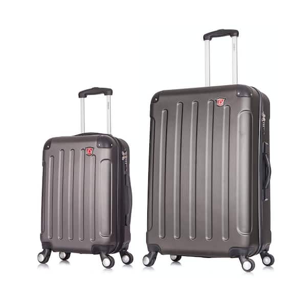 DUKAP Intely 20 in./28 in. Grey Smart Hardside Set with USB Port & Integrated Weight Scale (2-Piece)