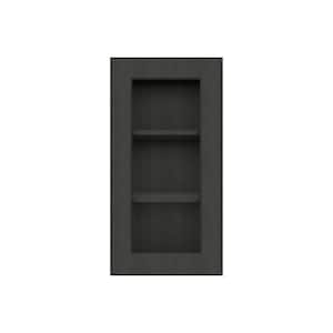 15-in W X 12-in D X 30-in H in Shaker Charcoal Ready to Assemble Wall kitchen Cabinet with No Glasses