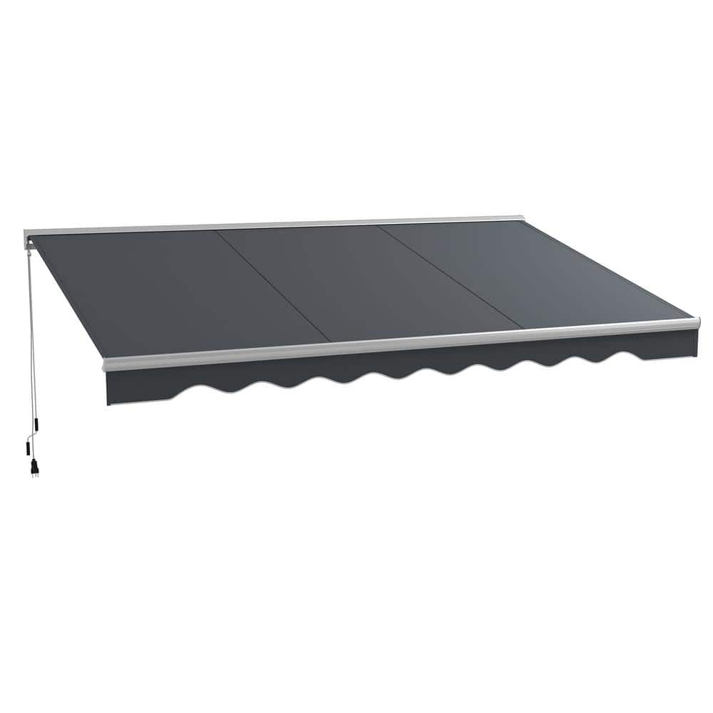 10 ft. x 16.5 ft. Dark Gray Electric Retractable Awning with Remote Control