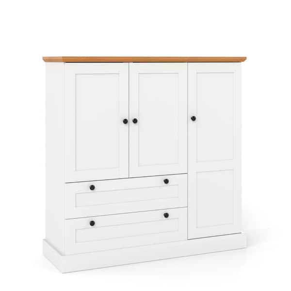 47.5" Freestanding Kitchen Storage Cabinet with 3 Doors and 2 Large Drawers