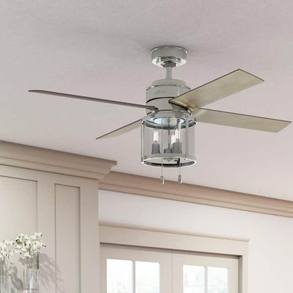 Astwood 52 in. Indoor Polished Nickel Ceiling Fan with Light Kit