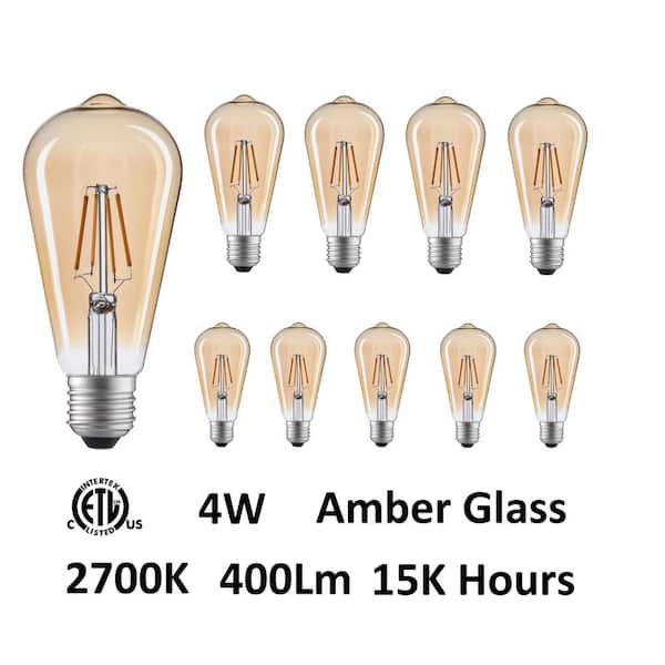 ST19 Warm White 2700K LED 4W Light Bulb (Set of 10)