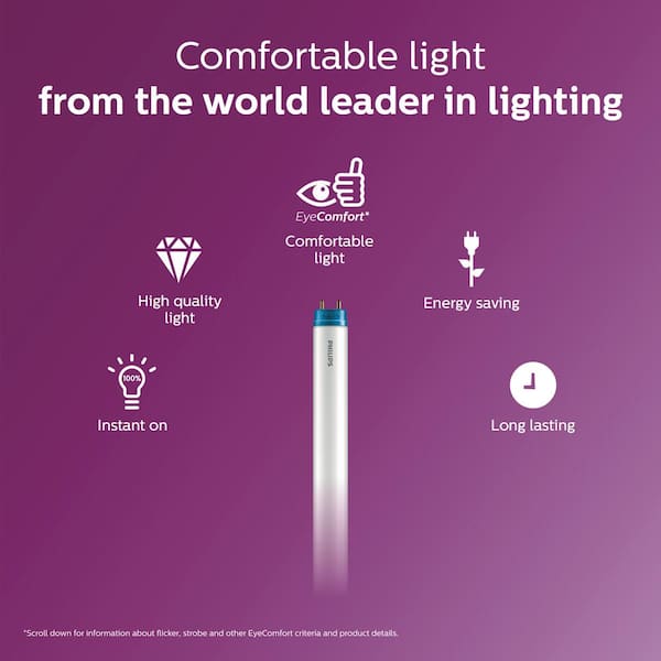 Philips 32-Watt Equivalent 4 ft. Linear T8 Type A Instant Fit Cool