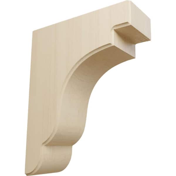 Ekena Millwork 3-1/2 in. x 8-1/2 in. x 11 in. Unfinished Rubberwood Bedford Corbel