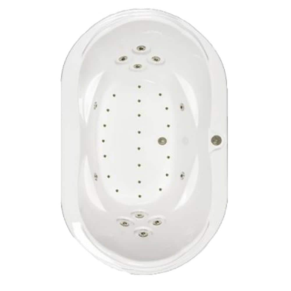 Premier 73 in. x 43 in. Acrylic Oval Drop-in Whirlpool and Air Bathtub with Center Drain in White price history on PriceWatchPro