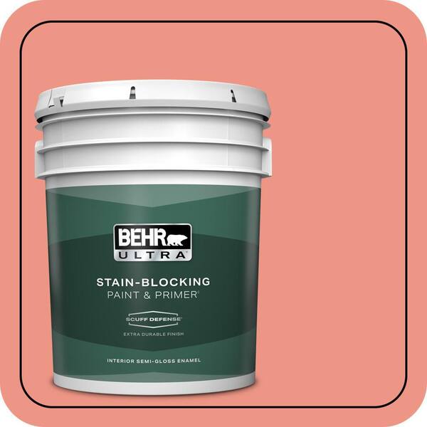 BEHR ULTRA 5 gal. #P180-4 Guava Jelly Extra Durable Semi-Gloss Enamel Interior Paint & Primer