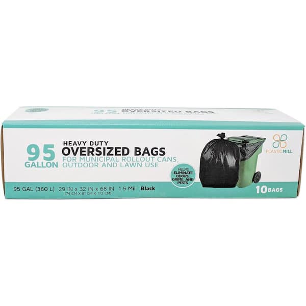 Plasticplace 95-Gallons Black Plastic Can Twist Tie Trash Bag (15-Count) in  the Trash Bags department at