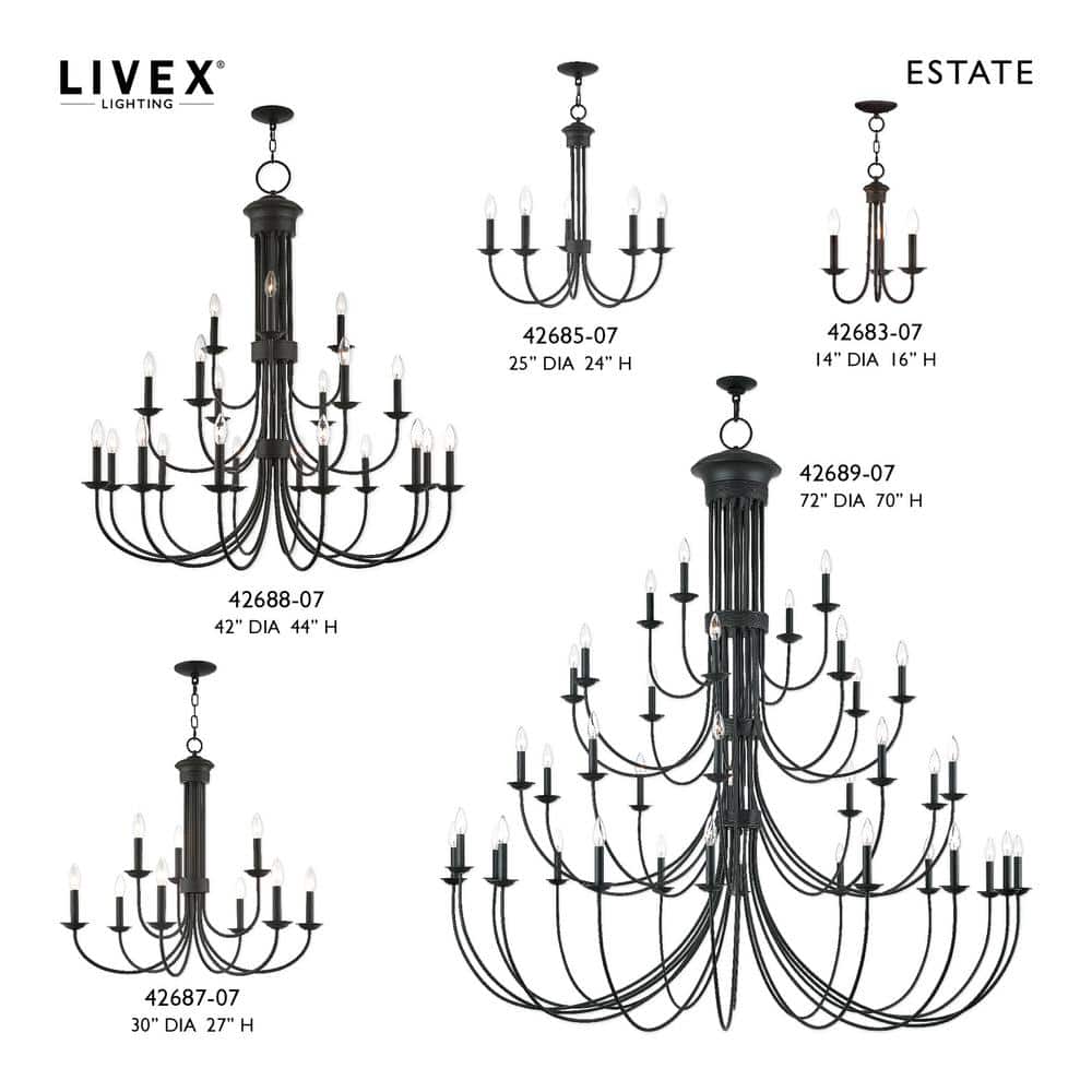 Estate Bronze 5-Light Classical Chandelier with Candelabra Base
