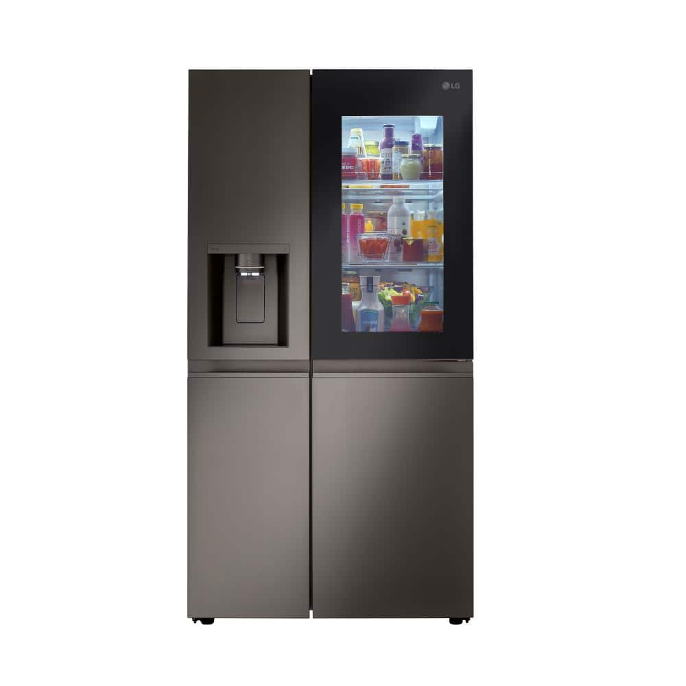 27 cu. ft. Side by Side Smart Refrigerator with Insta View, Craft Ice in PrintProof Black Stainless Steel
