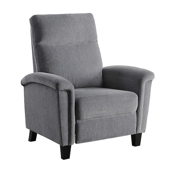 Lazzara Aragon Gray Chenille Upholstered Push Back Recliner