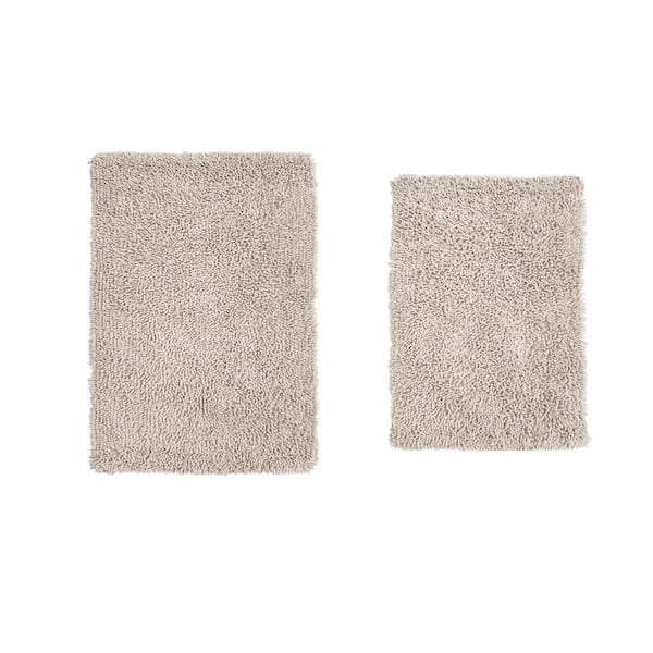 HOME WEAVERS INC Fantasia Bath Rug 100% Cotton Bath Rug Set, Machine Wash, 2 Pcs Set(S+M), Ivory