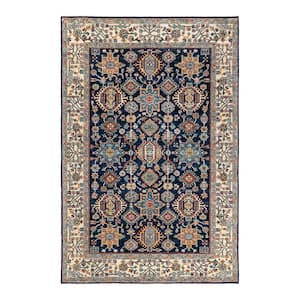 Serapi One-of-a-Kind Traditional Blue 6 ft. x 9 ft. Hand Knotted Tribal Area Rug