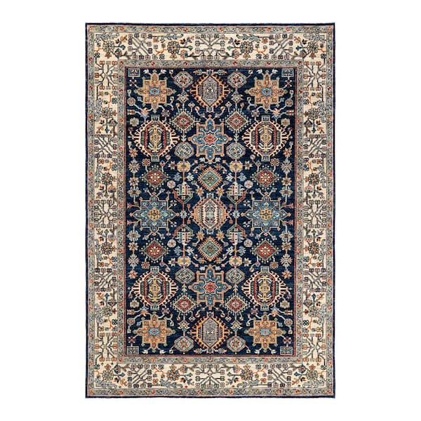 Solo Rugs Serapi One-of-a-Kind Traditional Blue 6 ft. x 9 ft. Hand Knotted Tribal Area Rug