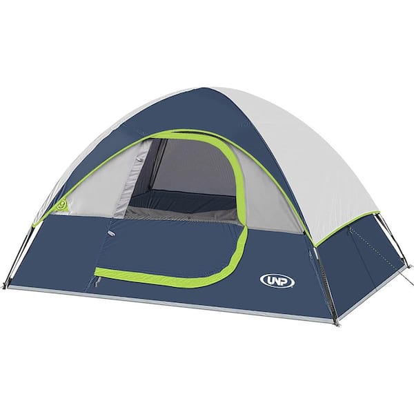Unbranded Deep Blue 7 ft. x 9 ft. 4-Person Waterproof Windproof Tent with Rainfly Easy Set up-Portable Dome Tents for Camping