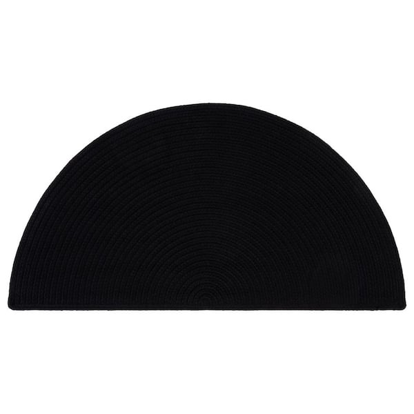 Braided Black 2 ft. x 4 ft. Machine Washable Solid Color Gradient Specialty Area Rug