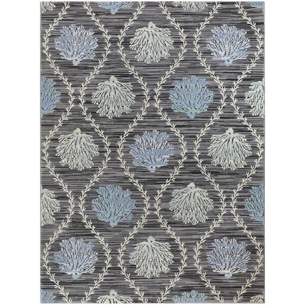 BALTA Oceane Coral Trellis Taupe 5 ft. x 7 ft. Area Rug