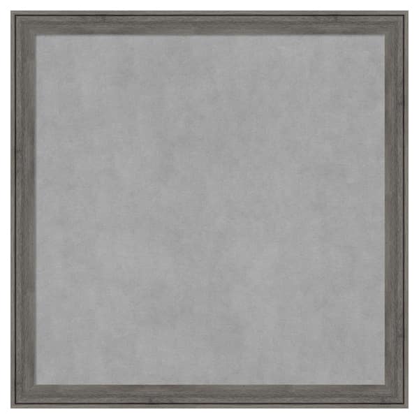 Amanti Art Regis Barnwood Grey Narrow 27 in. x 27 in Framed Magnetic Board