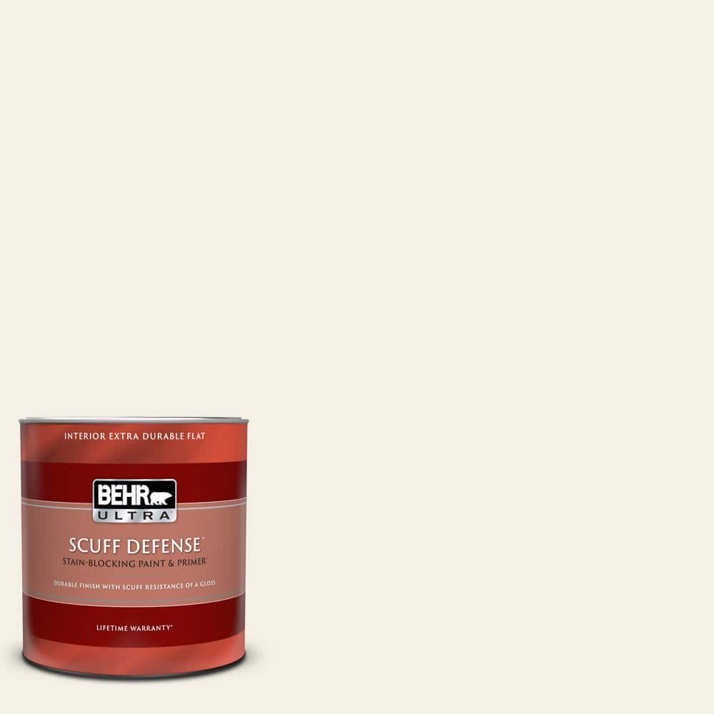 BEHR ULTRA 1 qt. #GR-W15 Palais White Extra Durable Flat Interior Paint &  Primer 172004 - The Home Depot