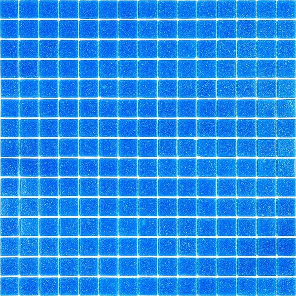 Apollo Tile Dune Glossy Azure Blue 12 in. x 12 in. Glass Mosaic Wall and Floor Tile (20 sq. ft./case) (20-pack)
