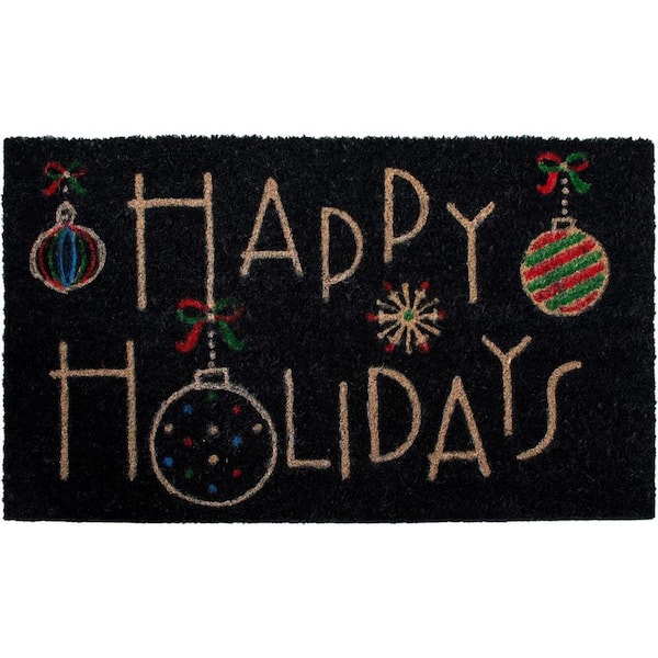 HomeRoots Multi-Colored 36 in. x 24 in. Coir Non-Slip Indoor/Outdoor Door Mat
