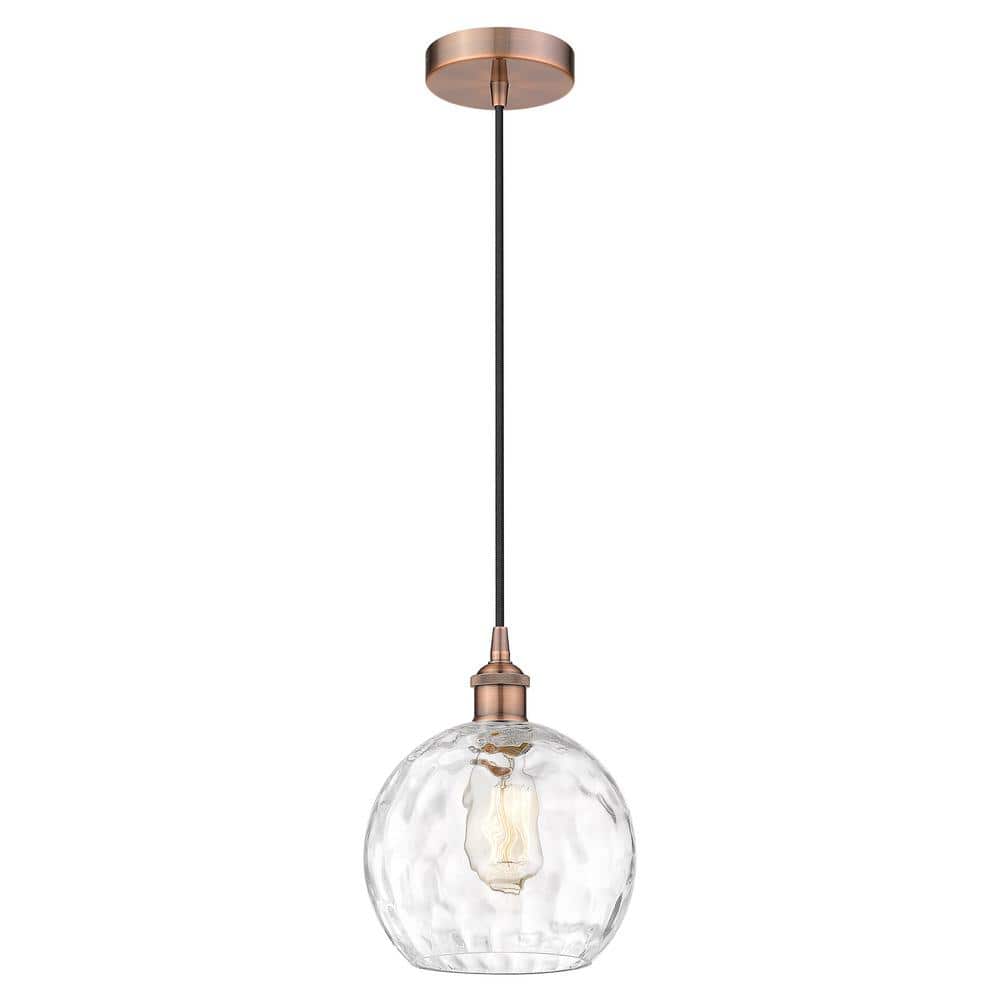 Athens Water Glass 60-Watt 1-Light Antique Copper Standard Mini Pendant Light with Clear Glass Shade, No Bulbs Included price history on PriceWatchPro