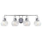 Shirley 34 in. 4-Light Metal/ Bubbled Glass Chrome Vanity Light