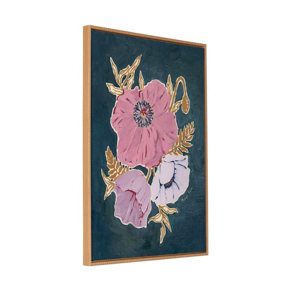 Sylvie 3 Purple Poppies by Mackenzie Nelson Flowers Framed Art Print 38 in. x 28 in.