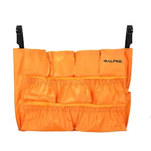 12-Pocket Universal Trash Can Caddy Bag for 32-Gal. to 44-Gal. Large Round and Square Trash Can orange