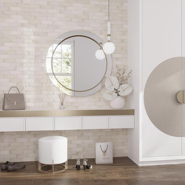 Antiek 2.58 in. x 7.9 in. White Ceramic Glossy Wall and Floor Tile (45 Cases/242.1 sq. ft./Pallet)