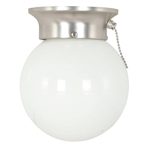 Sunset Lighting 1-Light Satin Nickel Flush Mount