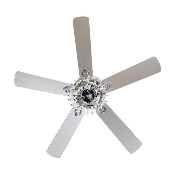 JAYDEN CREATION 52 in. LED Indoor Ikh 5-Blade Silver Ceiling Fan