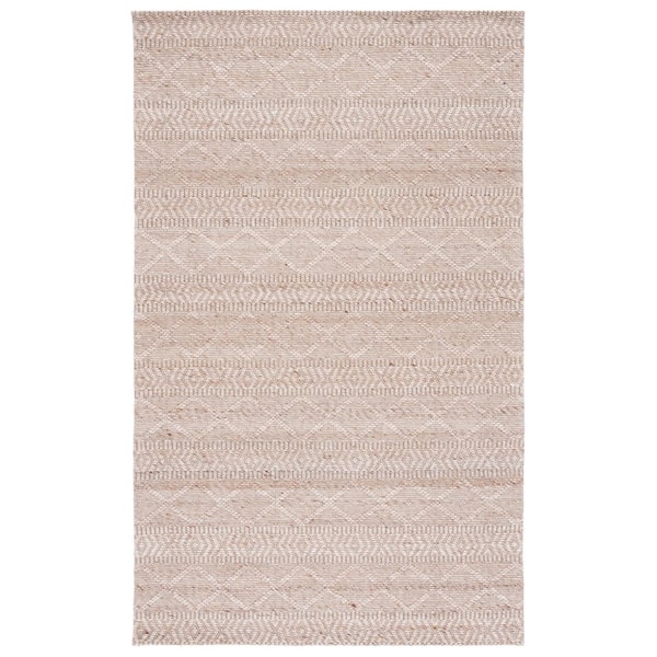 SAFAVIEH Marbella Natural/Beige Doormat 3 ft. x 5 ft. Bohemian Striped Area Rug