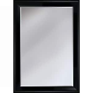 27 in. W x 37 in. H Rectangle Wood Matte King Framed Black Decorative Mirror