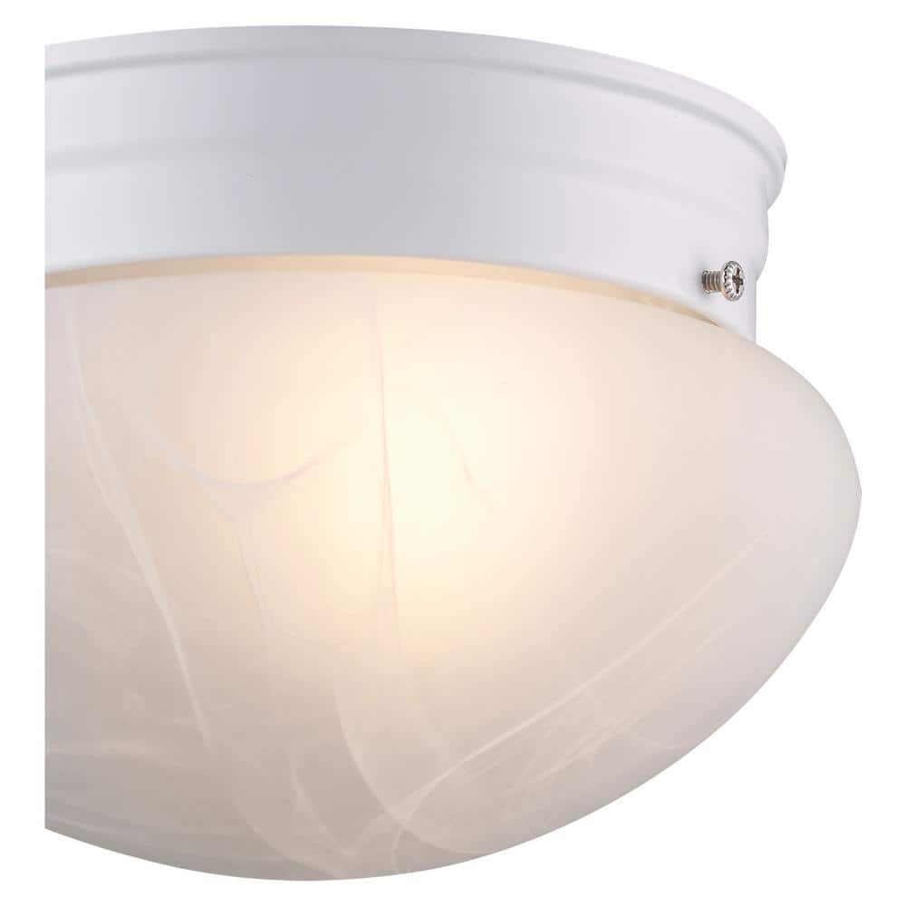 Dash 8" White Marbleized Glass Globe Flush Mount Light
