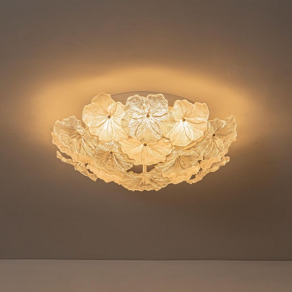MENCOLULU 21.26 in. Luxury Matte White Metal Integrated LED Flush