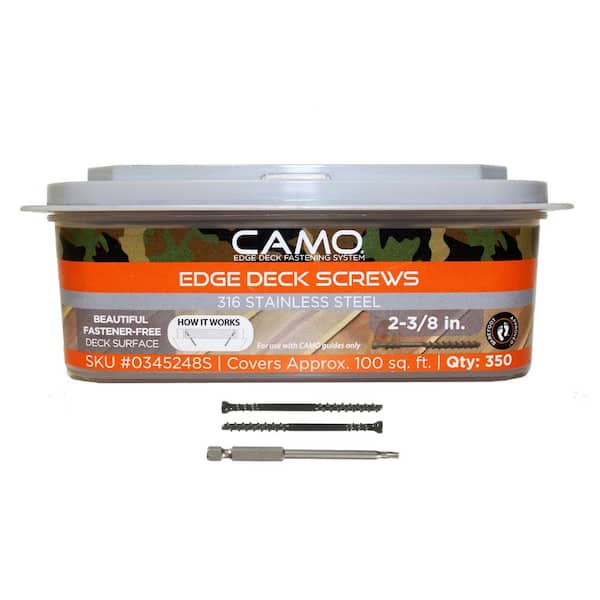 CAMO 2-⅜ in. 316 Stainless Steel Trimhead Hidden Edge Deck Screw (350-Count)