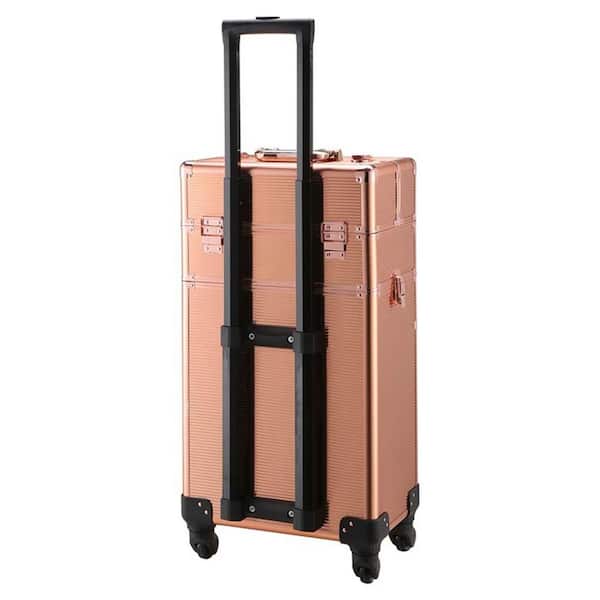 Forræderi samarbejde træthed CHANNCASE Portable Multicompartment Makeup Trolley Cart with Wheels, Rose  Gold QK-10-GOLD - The Home Depot