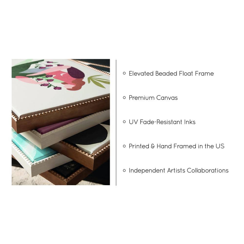 Gold Framed Floral Female Portrait Canvas Wall Art, 18x24