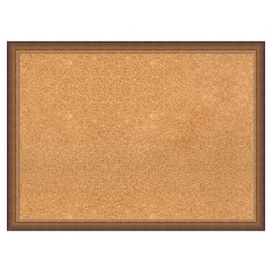 2-Tone Bronze Copper Wood Framed Natural Corkboard 30 in. x 22 in. Bulletin Board Memo Board