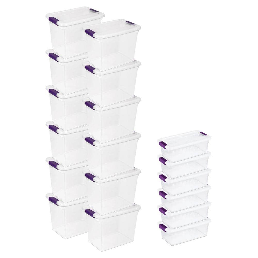 Sterilite 27 Quart Clear & White Plastic Storage Bin with One Drawer, 12  Pack, 12pk - Gerbes Super Markets