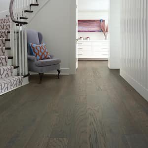 Hampshire Granite Hickory 3/8 in. T x 6.4 in. W Water Resistant Wire Brush Engineered Hardwood Flooring (30.5 sqft/case)