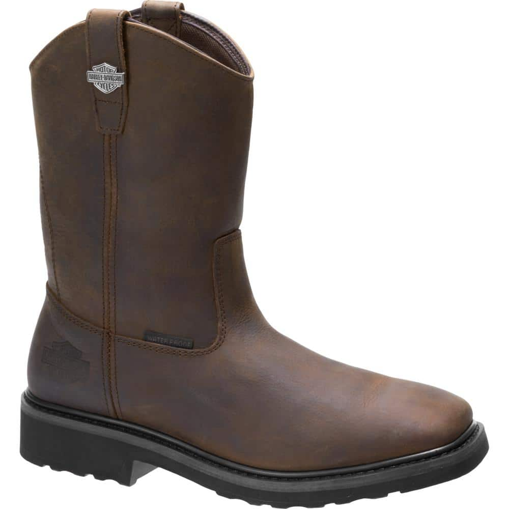 Harley Davidson Men s Altman Waterproof Wellington Work Boots Composite Toe Brown Size 7 M D93564 The Home Depot